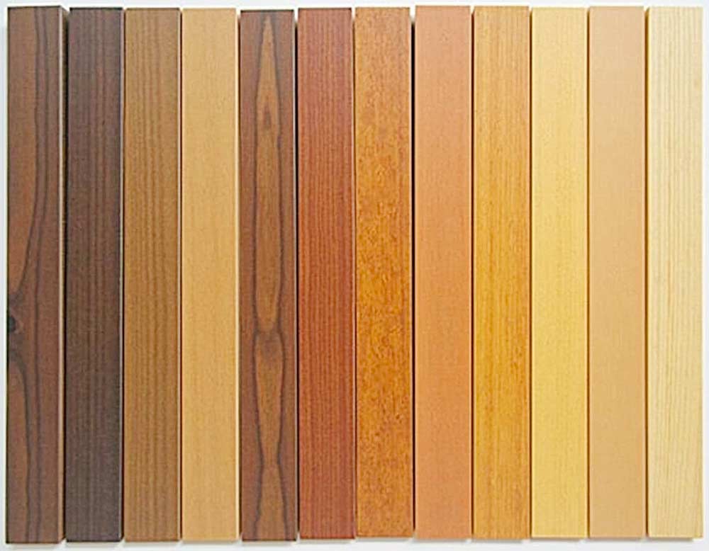 Farbpalette von Holzarten Farbpalette von Holzarten