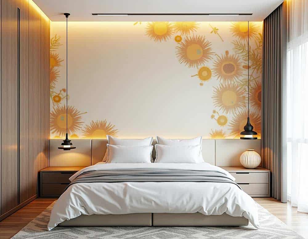 Modernes Wanddesign mit Tapete Modernes Wanddesign mit Tapete