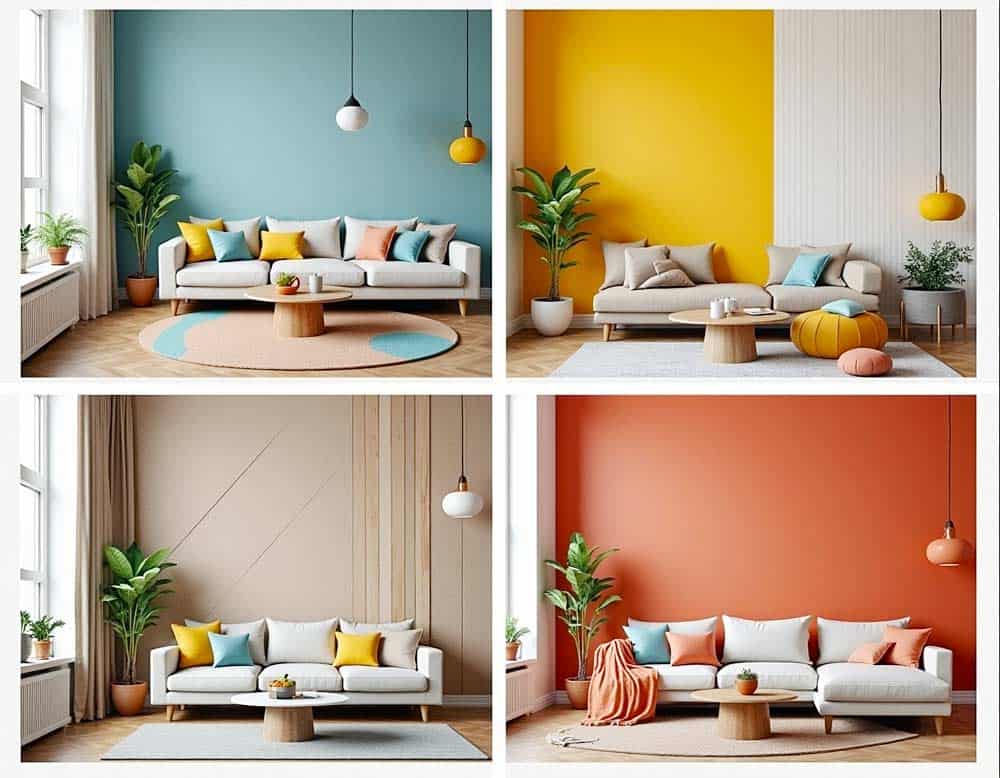 Wand im Zimmer mit Farbe selbst gestalten
