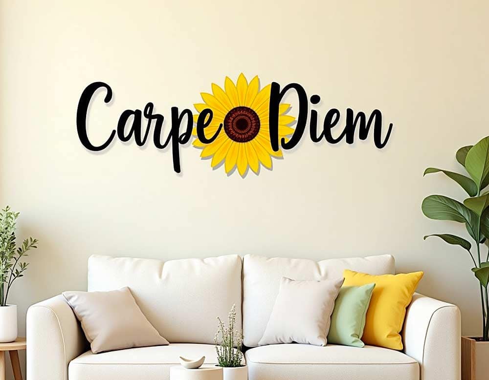 Wandmotive mit Spruch im Wohnzimmer Wandmotive mit Spruch im Wohnzimmer